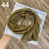 Muslim Chiffon Hijab Scarf Women 2020 Islam Scarves Solid Color Shawl Head Wrap Islamic Hijabs Headscarf Foulard Femme Musulman