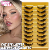 3D Faux Mink Cat Eye & Fox Eye Lashes Fluffy False Eyelashes Natural Look Extensions for Makeup & Daily Wear