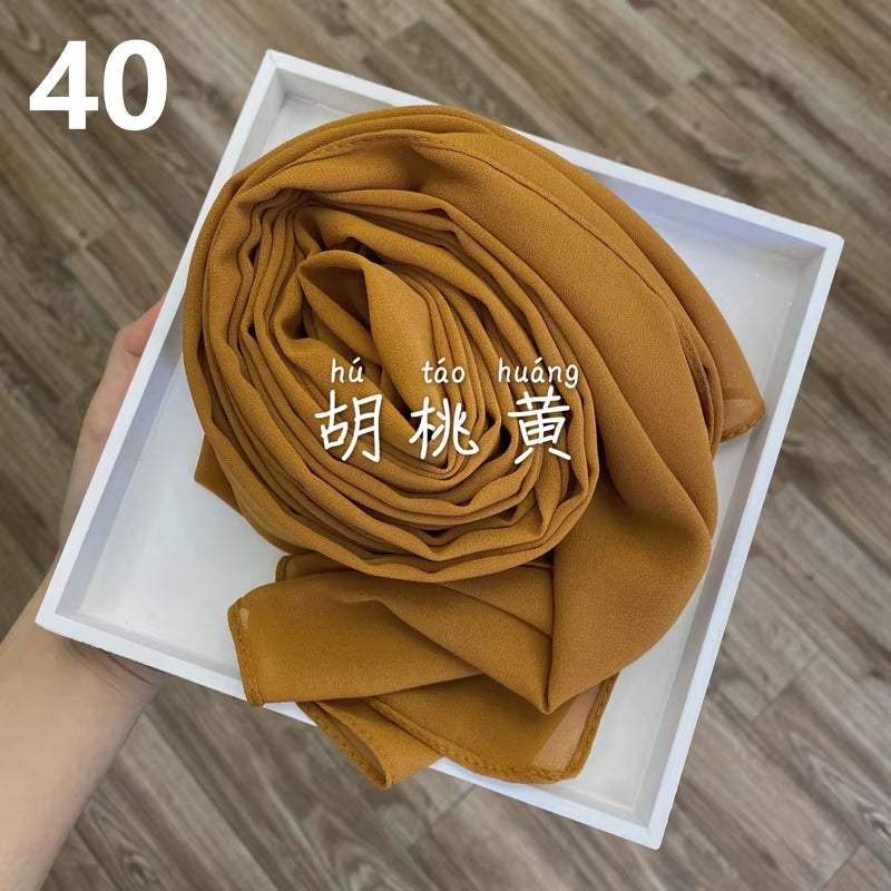 Muslim Chiffon Hijab Scarf Women 2020 Islam Scarves Solid Color Shawl Head Wrap Islamic Hijabs Headscarf Foulard Femme Musulman
