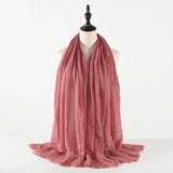 Muslim Women Scarves and Shawls with Loose Edges and Imitation Cotton and Linen Hijabs
