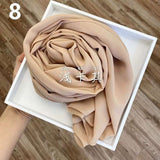Muslim Chiffon Hijab Scarf Women 2020 Islam Scarves Solid Color Shawl Head Wrap Islamic Hijabs Headscarf Foulard Femme Musulman