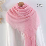 Muslim Women Scarves and Shawls with Loose Edges and Imitation Cotton and Linen Hijabs