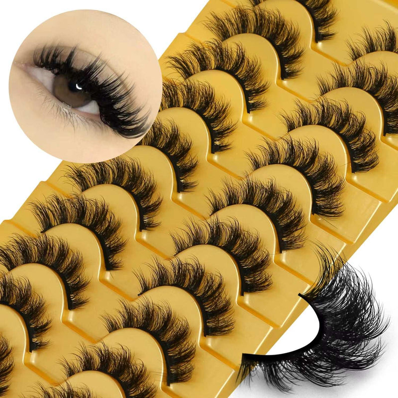 3D Faux Mink Cat Eye & Fox Eye Lashes Fluffy False Eyelashes Natural Look Extensions for Makeup & Daily Wear