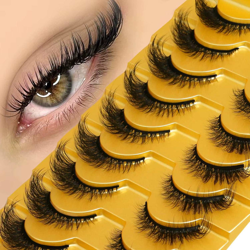 3D Faux Mink Cat Eye & Fox Eye Lashes Fluffy False Eyelashes Natural Look Extensions for Makeup & Daily Wear