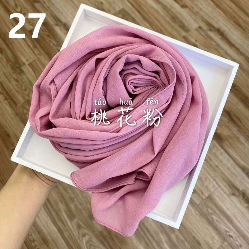 Muslim Chiffon Hijab Scarf Women 2020 Islam Scarves Solid Color Shawl Head Wrap Islamic Hijabs Headscarf Foulard Femme Musulman