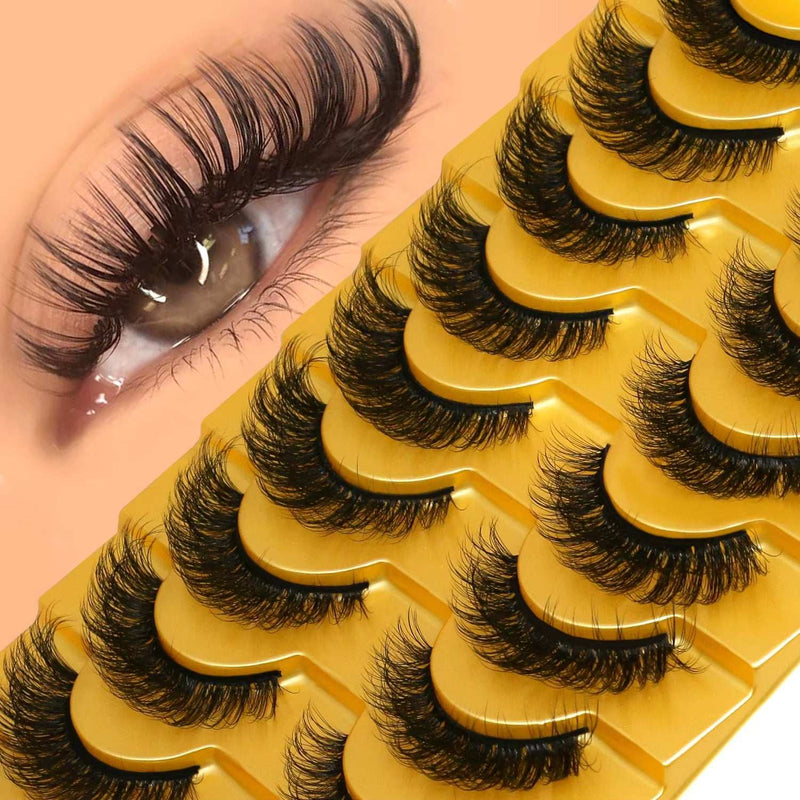 3D Faux Mink Cat Eye & Fox Eye Lashes Fluffy False Eyelashes Natural Look Extensions for Makeup & Daily Wear