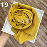 Muslim Chiffon Hijab Scarf Women 2020 Islam Scarves Solid Color Shawl Head Wrap Islamic Hijabs Headscarf Foulard Femme Musulman