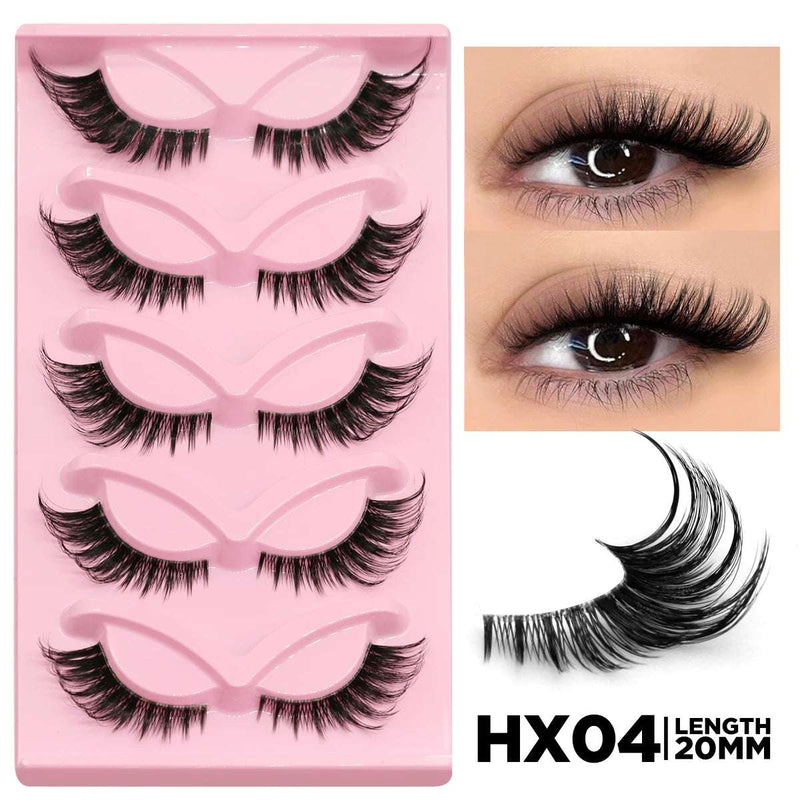 3D Faux Mink Cat Eye & Fox Eye Lashes Fluffy False Eyelashes Natural Look Extensions for Makeup & Daily Wear