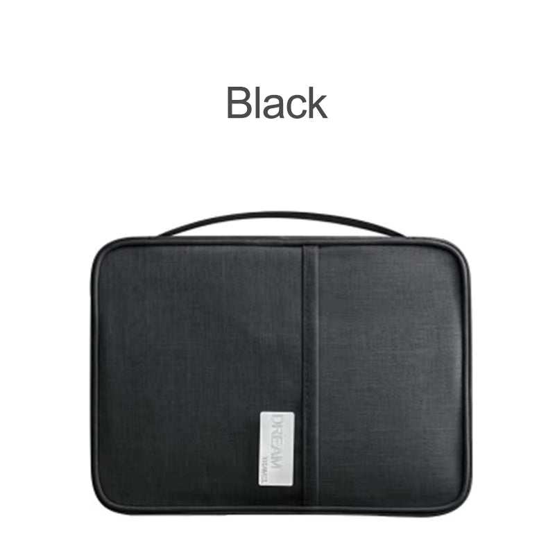 Black waterproof passport holder travel wallet made of durable Oxford material with handle