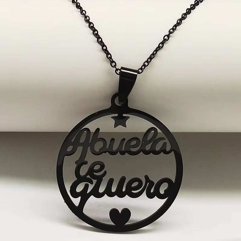 Grandmother Stainless Steel Statement Necklace Women Jewlery Silver Color Necklaces & Pendants Jewelry Navidad N18021