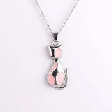 Elegant Female Blue Zinc Alloy Necklace Oval Mysterious Cat Necklaces Pendants New Fashion Animal Jewelry Birthday Gift