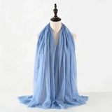 Muslim Women Scarves and Shawls with Loose Edges and Imitation Cotton and Linen Hijabs