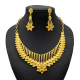 Indian Gold Colour Jewelry Sets Wedding Nigerian Necklace and Earrings 24K Gold Plated Jewellery Bridal Dubai Luxury Party Gifts