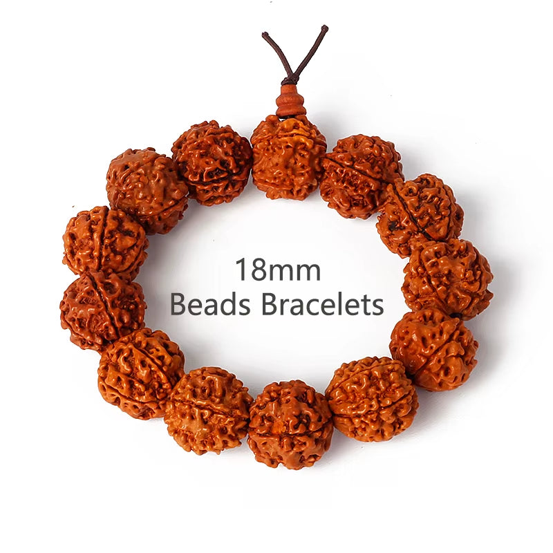 Royal Green Tiger Eye Vajra Rudraksha bead bracelet with 18mm beads for meditation and prayer