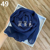 Muslim Chiffon Hijab Scarf Women 2020 Islam Scarves Solid Color Shawl Head Wrap Islamic Hijabs Headscarf Foulard Femme Musulman