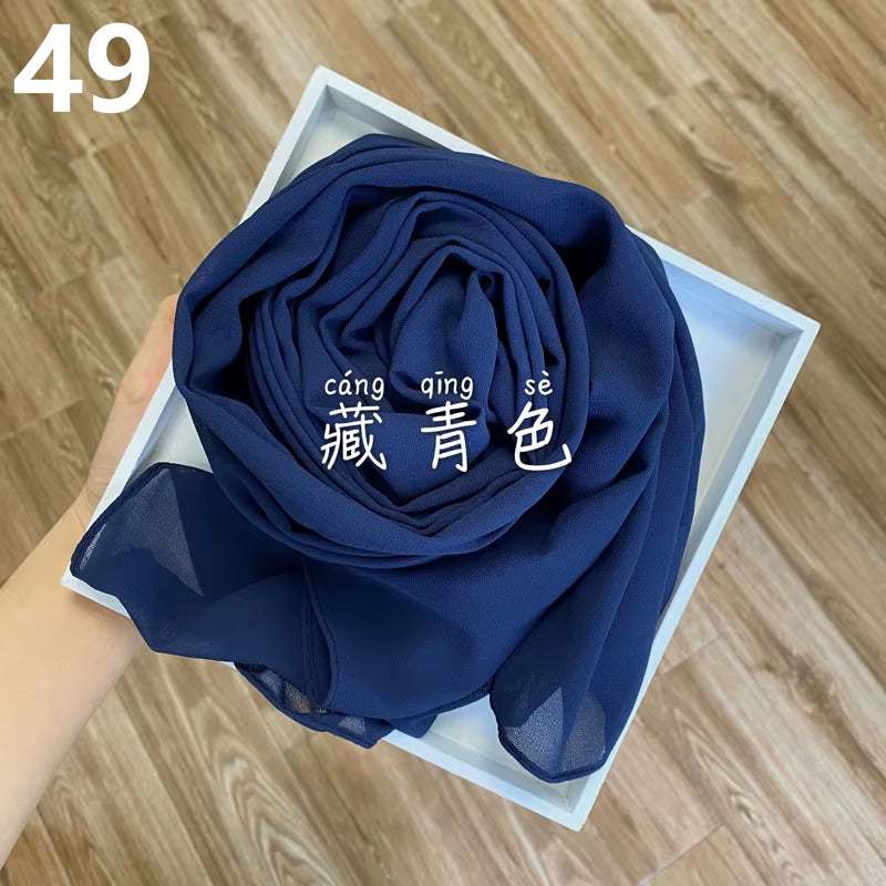 Muslim Chiffon Hijab Scarf Women 2020 Islam Scarves Solid Color Shawl Head Wrap Islamic Hijabs Headscarf Foulard Femme Musulman