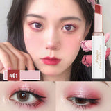 Lazy Eyeshadow Stick Stereo Gradient Shimmer Double Color Eye Shadow Pen Waterproof Easy to Wear Eyeshadow