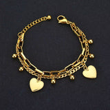 Nextvance Chain Link gold bracelet with heart charms and stainless steel design for women