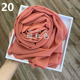 Muslim Chiffon Hijab Scarf Women 2020 Islam Scarves Solid Color Shawl Head Wrap Islamic Hijabs Headscarf Foulard Femme Musulman
