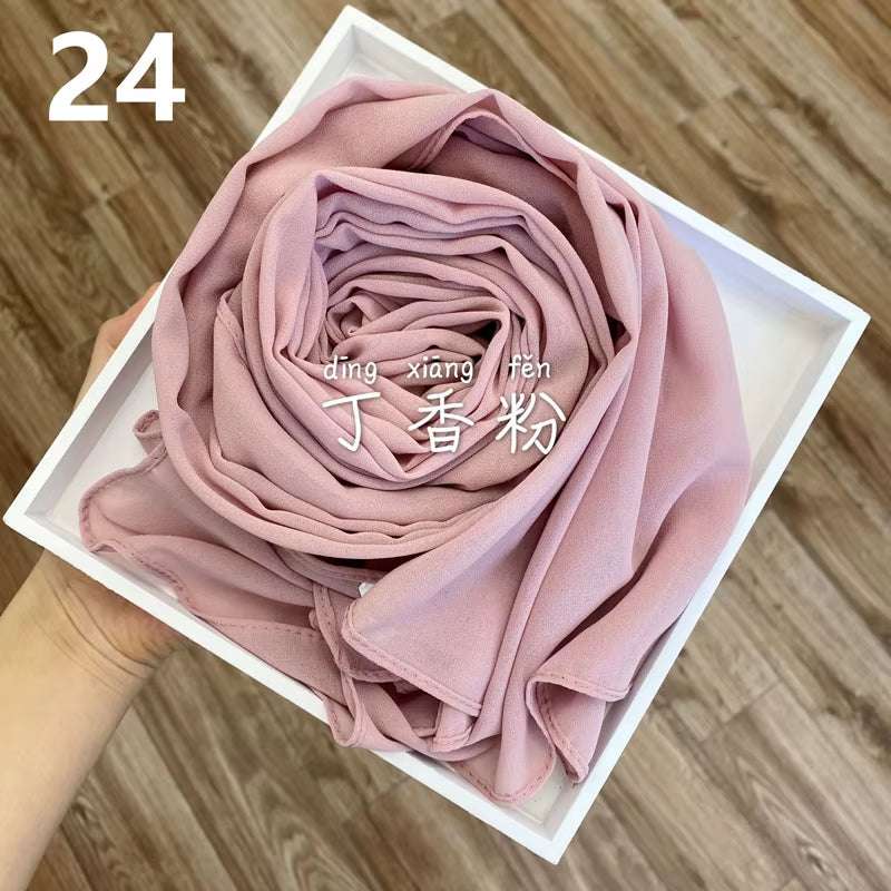 Muslim Chiffon Hijab Scarf Women 2020 Islam Scarves Solid Color Shawl Head Wrap Islamic Hijabs Headscarf Foulard Femme Musulman