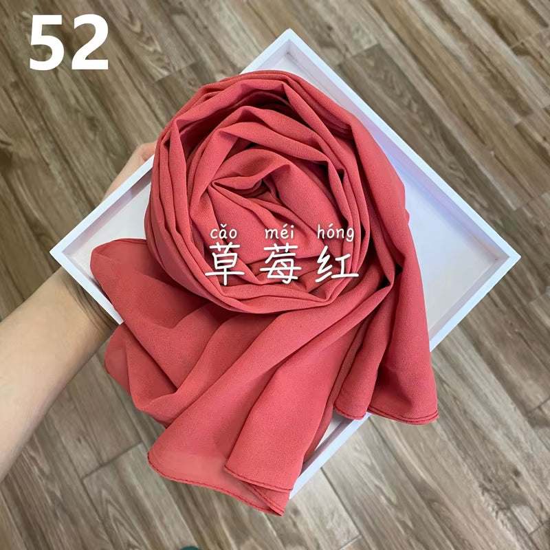 Muslim Chiffon Hijab Scarf Women 2020 Islam Scarves Solid Color Shawl Head Wrap Islamic Hijabs Headscarf Foulard Femme Musulman