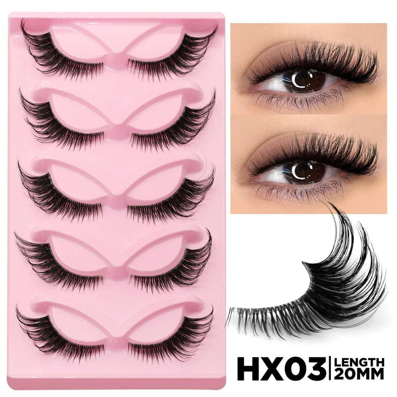 3D Faux Mink Cat Eye & Fox Eye Lashes Fluffy False Eyelashes Natural Look Extensions for Makeup & Daily Wear