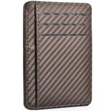 Mens slim minimalist carbon fiber textured wallet with card slots