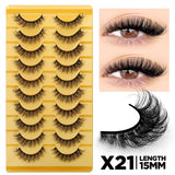 3D Faux Mink Cat Eye & Fox Eye Lashes Fluffy False Eyelashes Natural Look Extensions for Makeup & Daily Wear