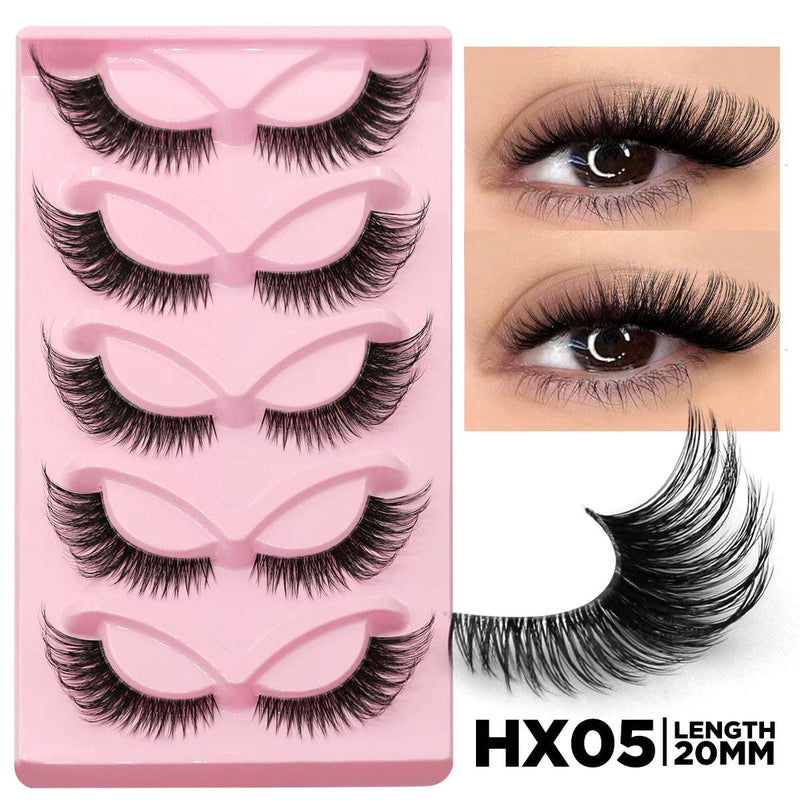 3D Faux Mink Cat Eye & Fox Eye Lashes Fluffy False Eyelashes Natural Look Extensions for Makeup & Daily Wear