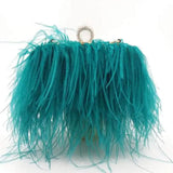 Women Bags Handbags Famous Brands Ostrich Feather Clutch Luxury Handbags Women Bags Designer Chain Evening Party Clutch Bag