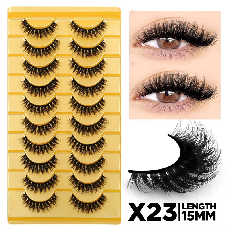 3D Faux Mink Cat Eye & Fox Eye Lashes Fluffy False Eyelashes Natural Look Extensions for Makeup & Daily Wear