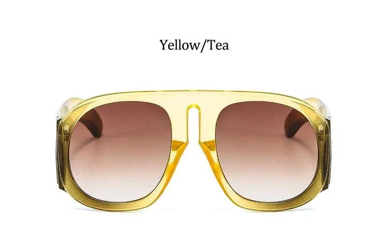 Gradient Lens Pilot Women Sunglasses Oversized Fashion Brand Big Frame Transparent Sunglasses Woman 2021 Clear Shades Eyewear