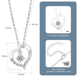 Mother'S Day Gift Heart Charm Jewelry Women I Love You 925 Sterling Silver Chain Birthday Moissanite Diamond Pendant Necklace