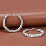 Diamante Rhinestones Hoop Earrings