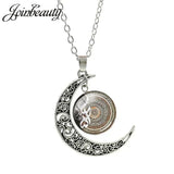 Islamic Muslims Allah Pattern Moon Necklace Fashion Women Men Accessories Simple Pendant Handmade Jewelry NT355