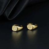 Fashion Rings Jewelry 925 Sterling Silver Wide Retro Totem Heavy Rings Gold Plated Adjustable Ring Jewelry Women