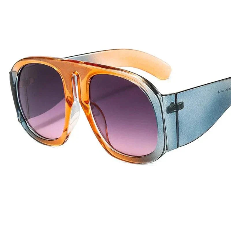 Gradient Lens Pilot Women Sunglasses Oversized Fashion Brand Big Frame Transparent Sunglasses Woman 2021 Clear Shades Eyewear