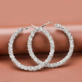 Diamante Rhinestones Hoop Earrings