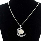 Islamic Muslims Allah Pattern Moon Necklace Fashion Women Men Accessories Simple Pendant Handmade Jewelry NT355
