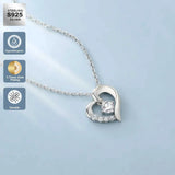 Mother'S Day Gift Heart Charm Jewelry Women I Love You 925 Sterling Silver Chain Birthday Moissanite Diamond Pendant Necklace