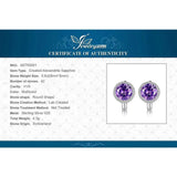 Luxury 5.6Ct round Created Alexandrite Sapphire 925 Sterling Silver Hoop Earrings for Woman Gemstone Fine Jewelry