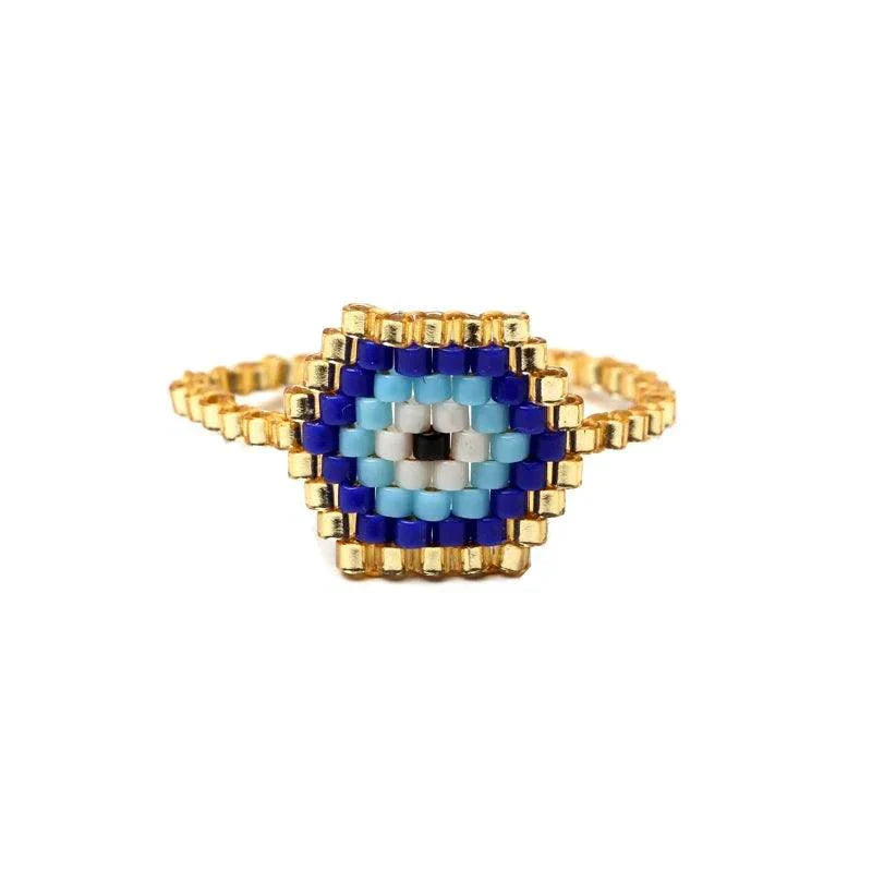 Sweet Heart Ring Punk Eye Rings Boho Jewelry Miyuki Bead Handmade Anniversary Rings for Women Wholesale Ring Bulk Lots