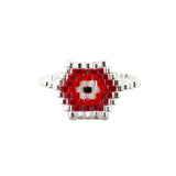 Sweet Heart Ring Punk Eye Rings Boho Jewelry Miyuki Bead Handmade Anniversary Rings for Women Wholesale Ring Bulk Lots