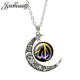 Islamic Muslims Allah Pattern Moon Necklace Fashion Women Men Accessories Simple Pendant Handmade Jewelry NT355