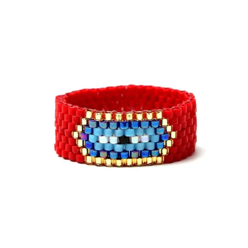 Sweet Heart Ring Punk Eye Rings Boho Jewelry Miyuki Bead Handmade Anniversary Rings for Women Wholesale Ring Bulk Lots