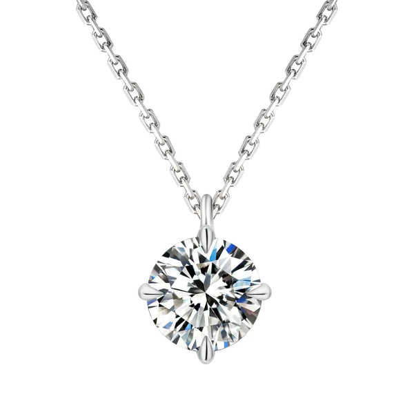 Fine Jewelry Women Iced Out Diamond Link S925 Sterling Silver 1 CT VVS D Moissanite Pendant Necklace White Gold Plated Chain