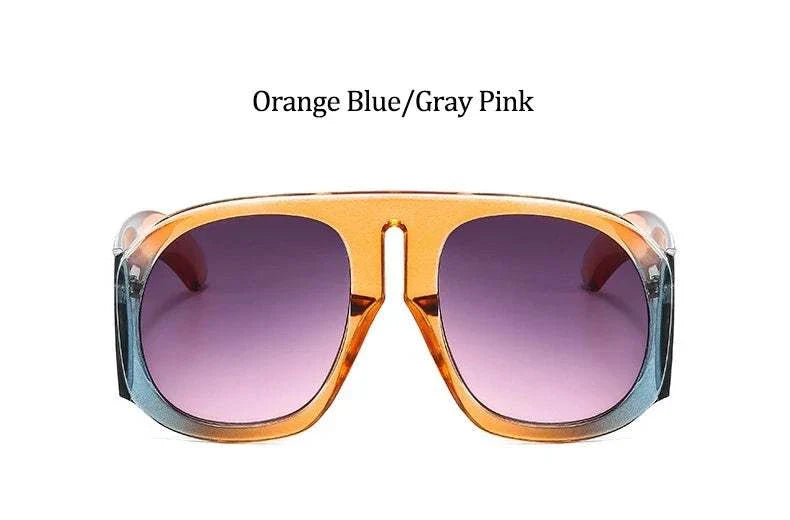 Gradient Lens Pilot Women Sunglasses Oversized Fashion Brand Big Frame Transparent Sunglasses Woman 2021 Clear Shades Eyewear