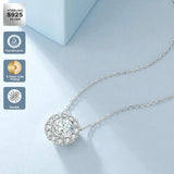 Women Fine Jewelry Gifts Mossanite Pendant 925 Sterling Silver Chain White Gold Plated Gra Vvs 1Ct Moissanite Diamond Necklace