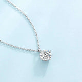 Fine Jewelry Women Iced Out Diamond Link S925 Sterling Silver 1 CT VVS D Moissanite Pendant Necklace White Gold Plated Chain