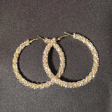 Diamante Rhinestones Hoop Earrings